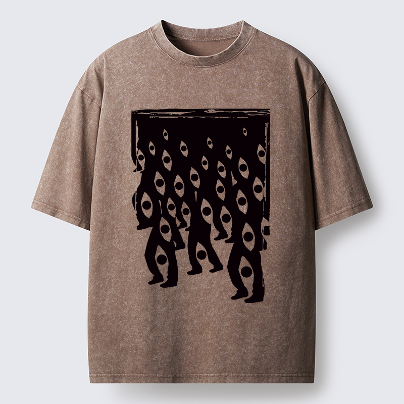 Tokyo-Tiger Misaligned Vision Art Washed T-Shirt