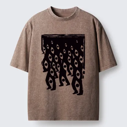 Tokyo-Tiger Misaligned Vision Art Washed T-Shirt