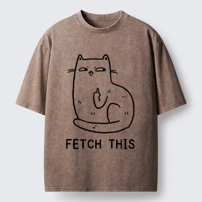 Tokyo-Tiger Cat Fetch This Washed T-Shirt