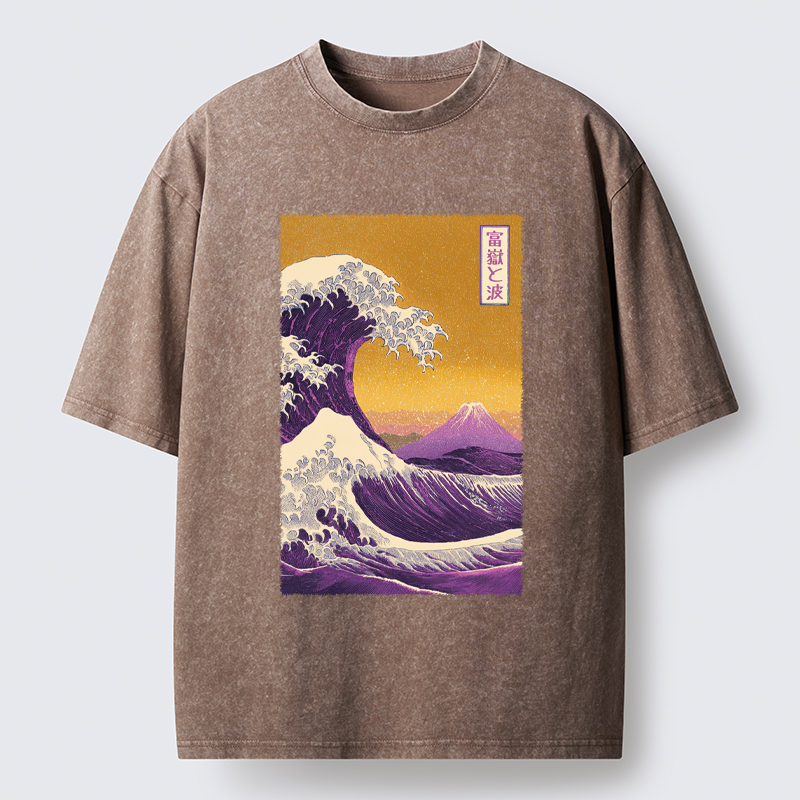 Tokyo-Tiger Raging Waves Washed T-Shirt