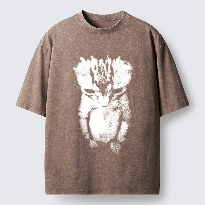 Tokyo-Tiger Sad Kitten Meme Washed T-Shirt