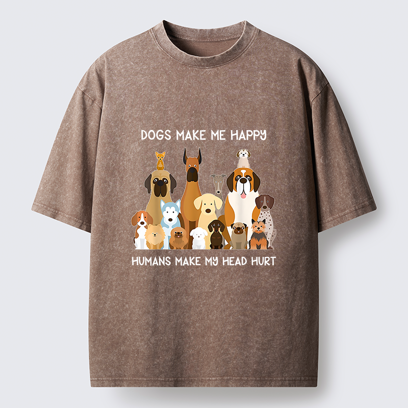 Tokyo-Tiger I Like Dogs Washed T-Shirt