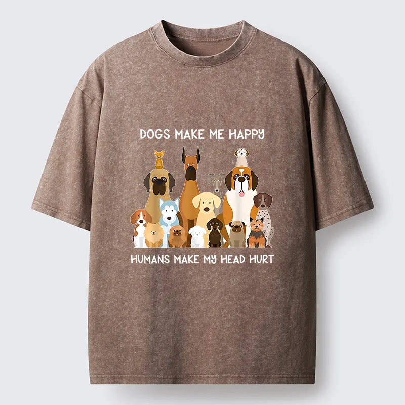 Tokyo-Tiger I Like Dogs Washed T-Shirt