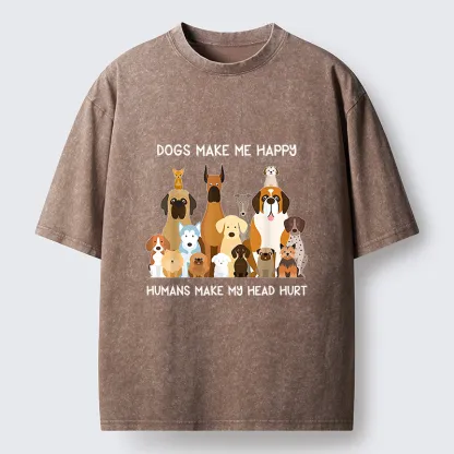 Tokyo-Tiger I Like Dogs Washed T-Shirt