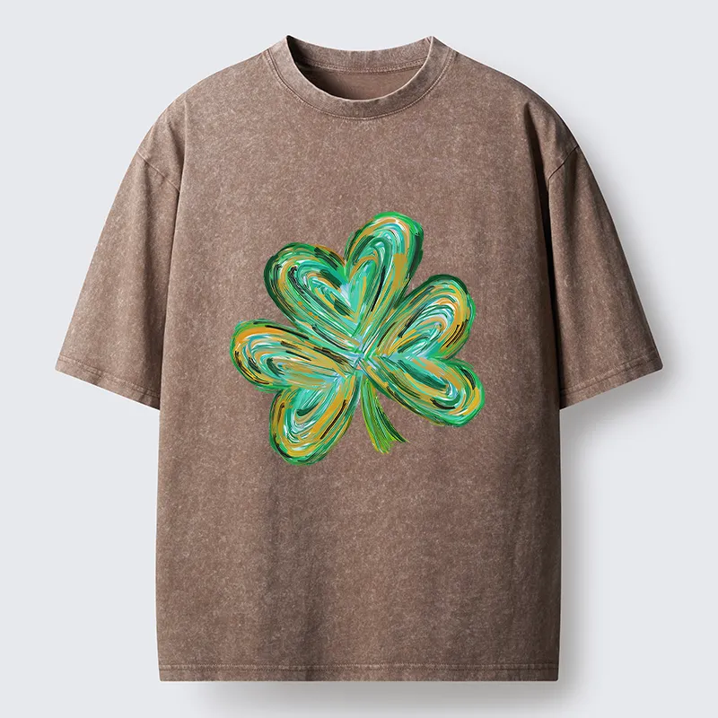 Tokyo-Tiger Green Clover Washed T-Shirt