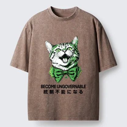 Tokyo-Tiger St. Patrick's Day Prank Cat Washed T-Shirt