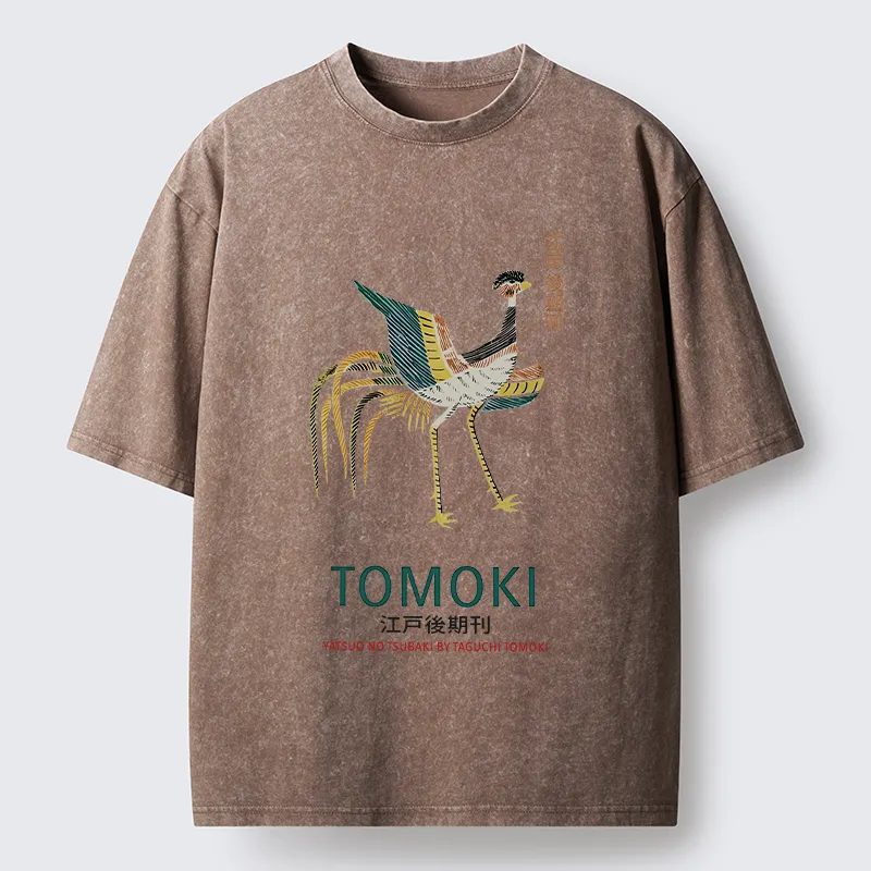 Tokyo-Tiger Japanese Divine Bird Washed T-Shirt