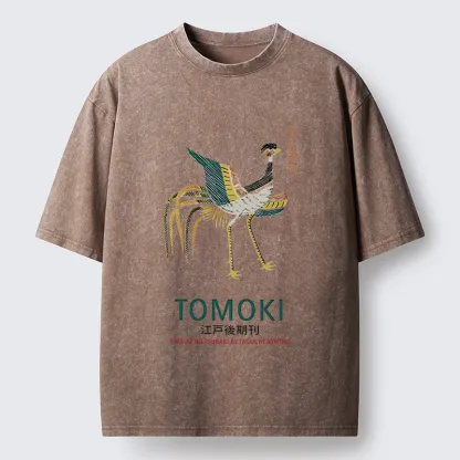 Tokyo-Tiger Japanese Divine Bird Washed T-Shirt