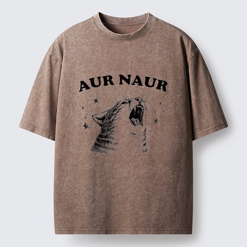 Tokyo-Tiger Aur Naur Cat Washed T-Shirt
