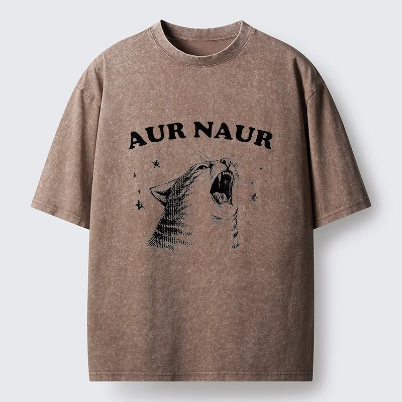 Tokyo-Tiger Aur Naur Cat Washed T-Shirt
