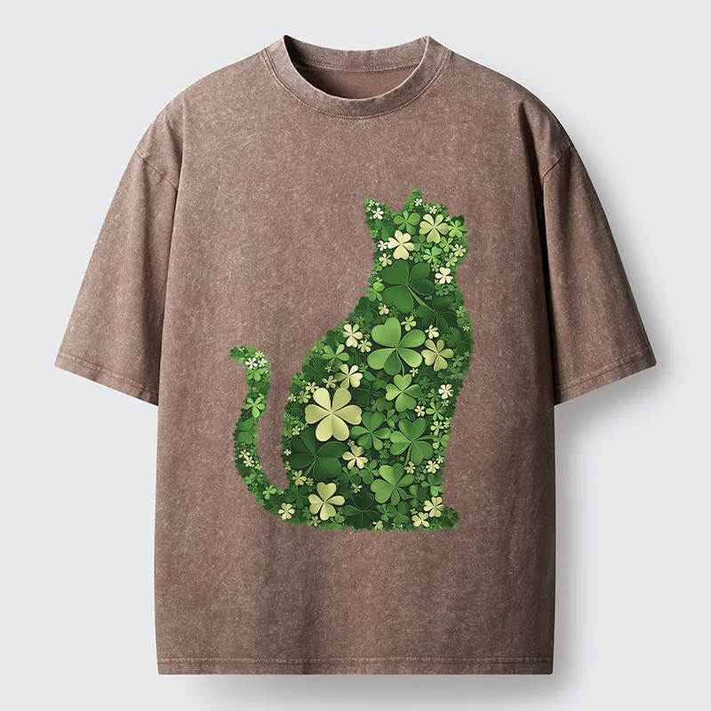 Tokyo-Tiger Clover Cat Washed T-Shirt