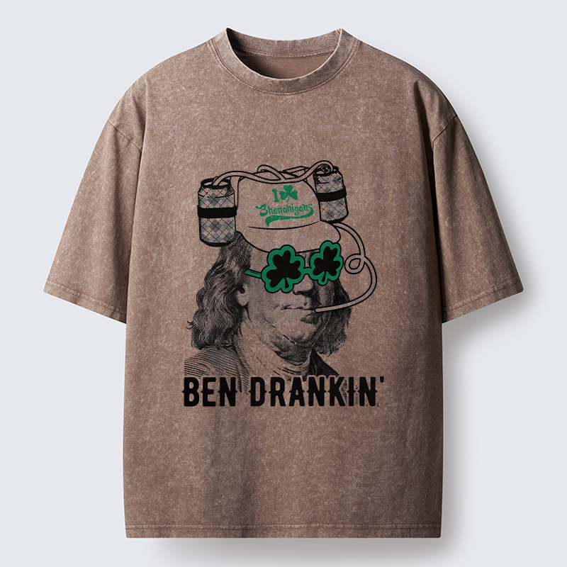 Tokyo-Tiger Ben Drankin St Patrick's Day Washed T-Shirt
