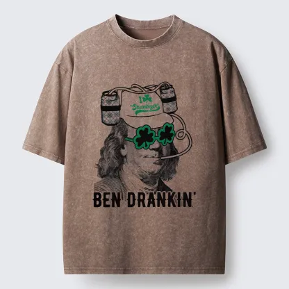 Tokyo-Tiger Ben Drankin St Patrick's Day Washed T-Shirt