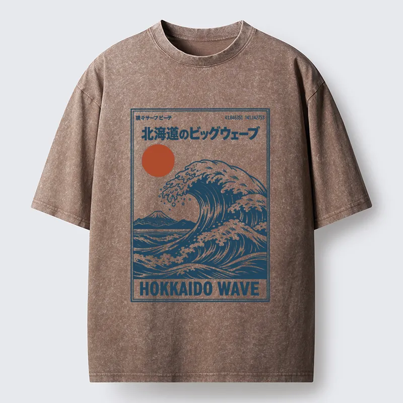 Tokyo-Tiger Retro Wave Typesetting Washed T-Shirt