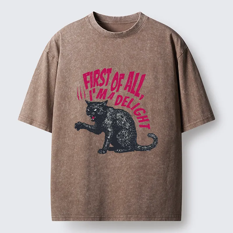 Tokyo-Tiger Fierce Black Cat Washed T-Shirt