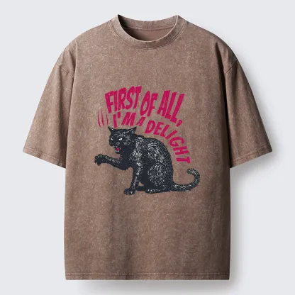 Tokyo-Tiger Fierce Black Cat Washed T-Shirt