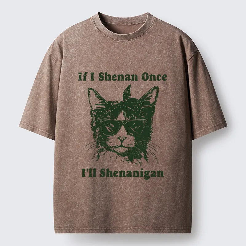 Tokyo-Tiger St. Patrick's Elegant Cat Washed T-Shirt