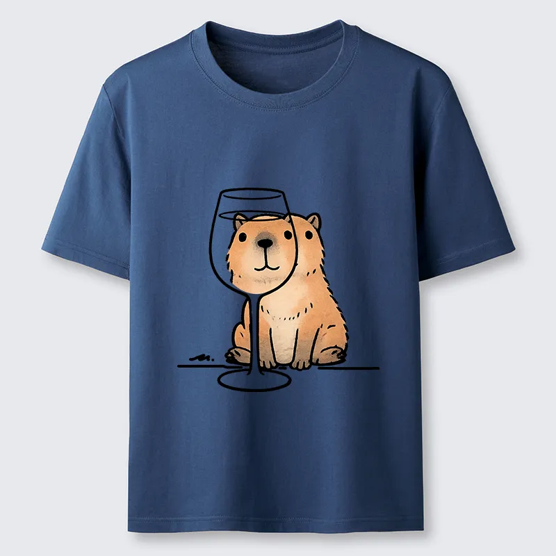 Tokyo-Tiger Capybara With A Glass Classic T-Shirt