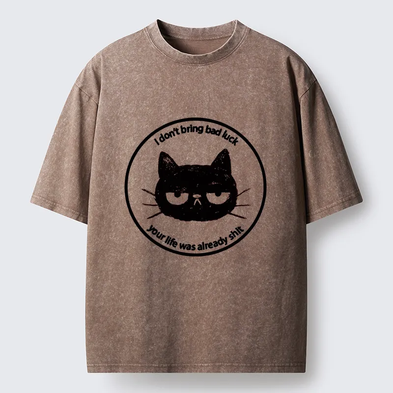 Tokyo-Tiger Black Cat Won't Bring Bad Luck Washed T-Shirt