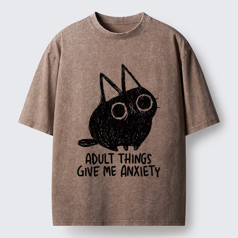 Tokyo-Tiger Adult Anxiety Washed T-Shirt