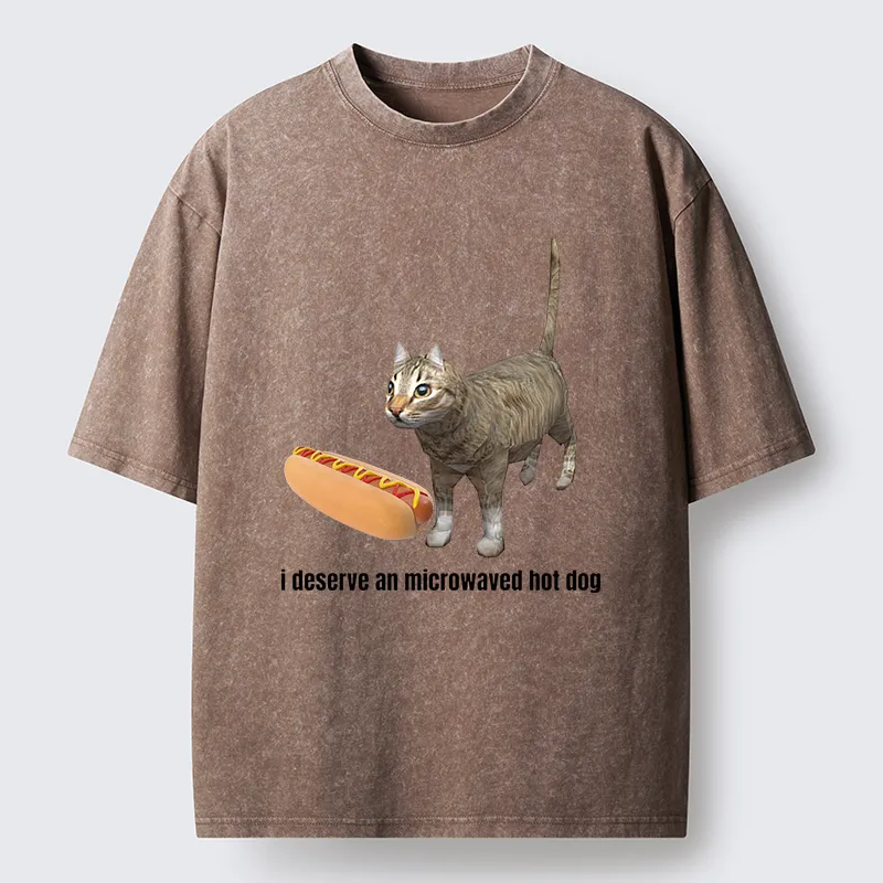 Tokyo-Tiger Microwaved Hot Dog Washed T-Shirt