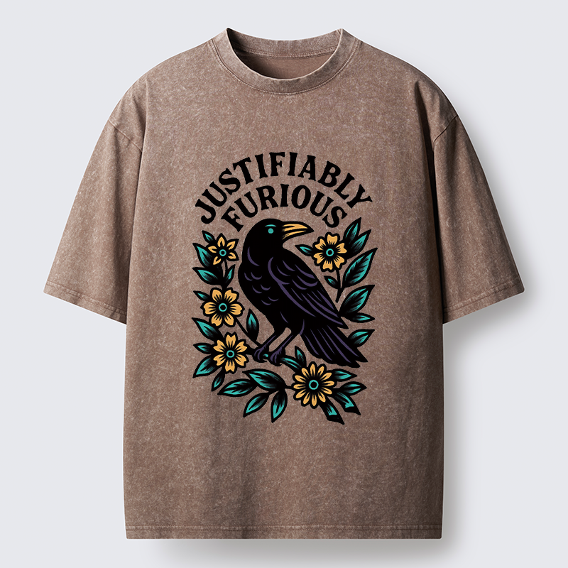 Tokyo-Tiger Rebellious Raven Washed T-Shirt