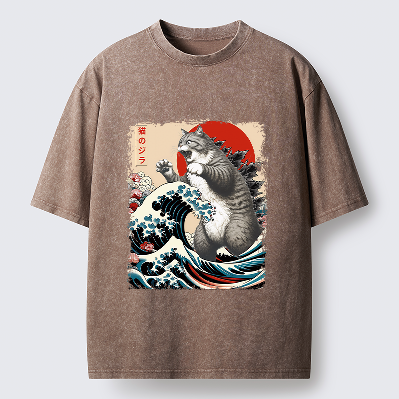 Tokyo-Tiger Fat Catzilla Washed T-Shirt
