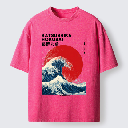 Tokyo-Tiger The Great Wave Washed T-Shirt