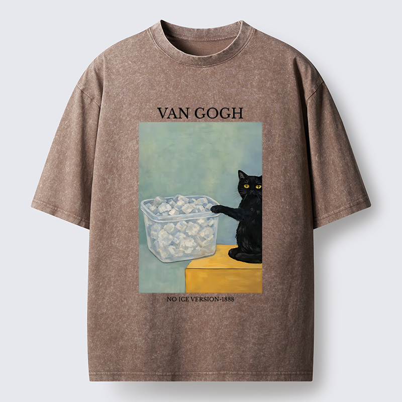 Tokyo-Tiger Cat Spilled The Ice Washed T-Shirt