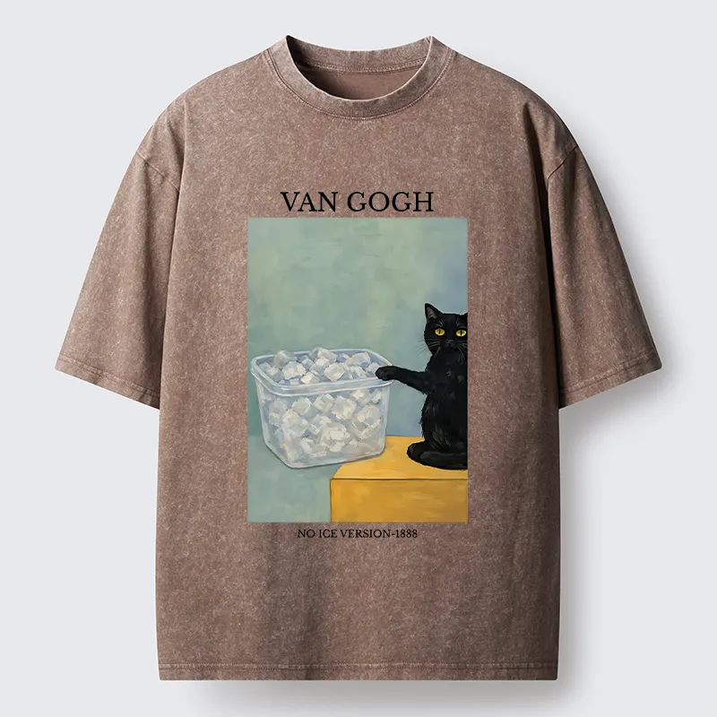 Tokyo-Tiger Cat Spilled The Ice Washed T-Shirt