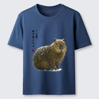 Tokyo-Tiger Snow Adorns Me: Capybara Serenity Classic T-Shirt