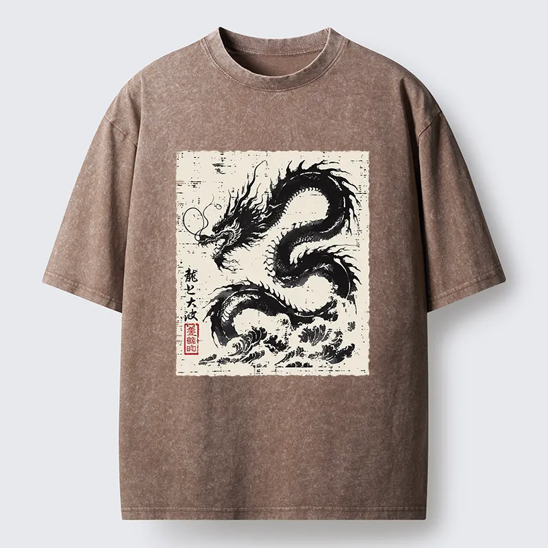 Tokyo-Tiger Black Dragon Washed T-Shirt