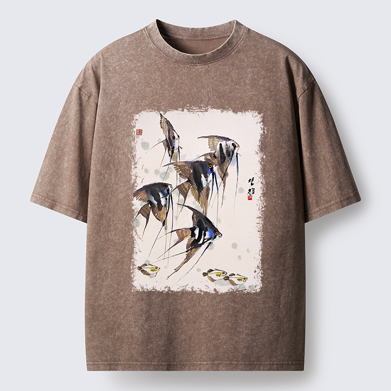 Tokyo-Tiger Tropical Fish Washed T-Shirt