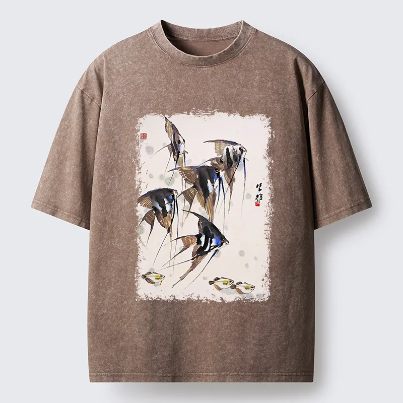 Tokyo-Tiger Tropical Fish Washed T-Shirt