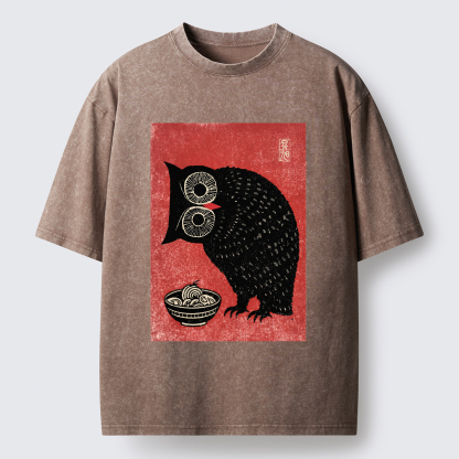 Tokyo-Tiger Ramen And Curious Owl Washed T-Shirt