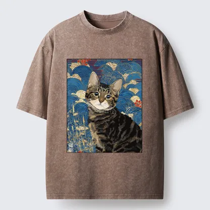 Tokyo-Tiger Elegant Kitten Washed T-Shirt