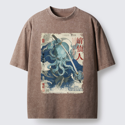 Tokyo-Tiger Cool Octopus Sage Washed T-Shirt