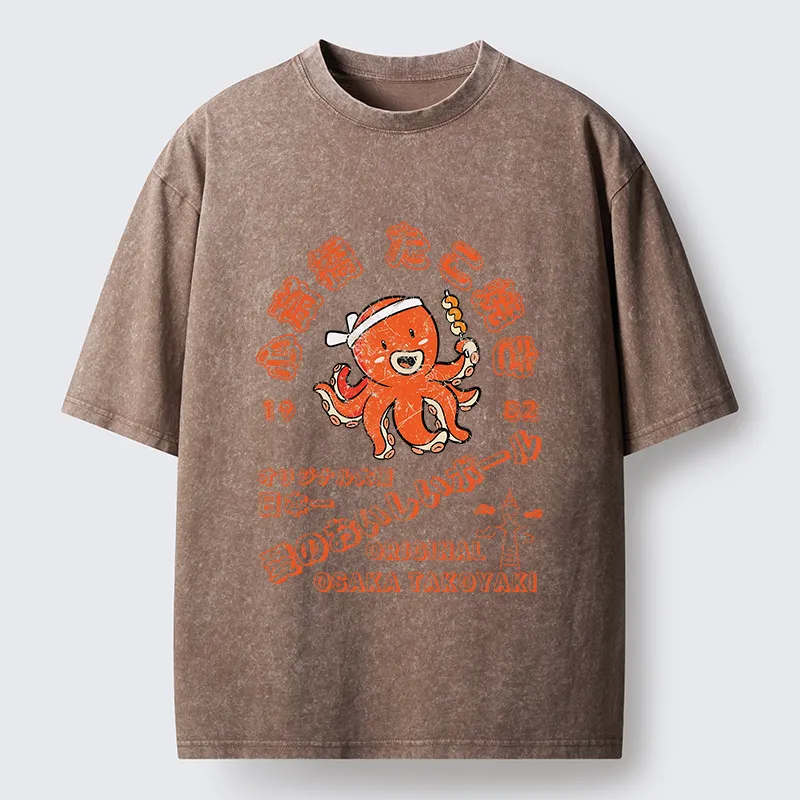 Tokyo-Tiger Delicious Takoyaki Washed T-Shirt