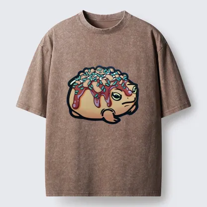Tokyo-Tiger Takoyaki Frog Washed T-Shirt