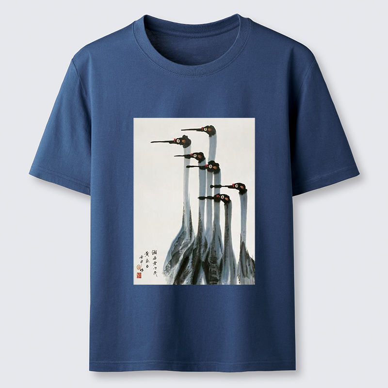 Tokyo-Tiger Retro Crane Painting Classic T-Shirt