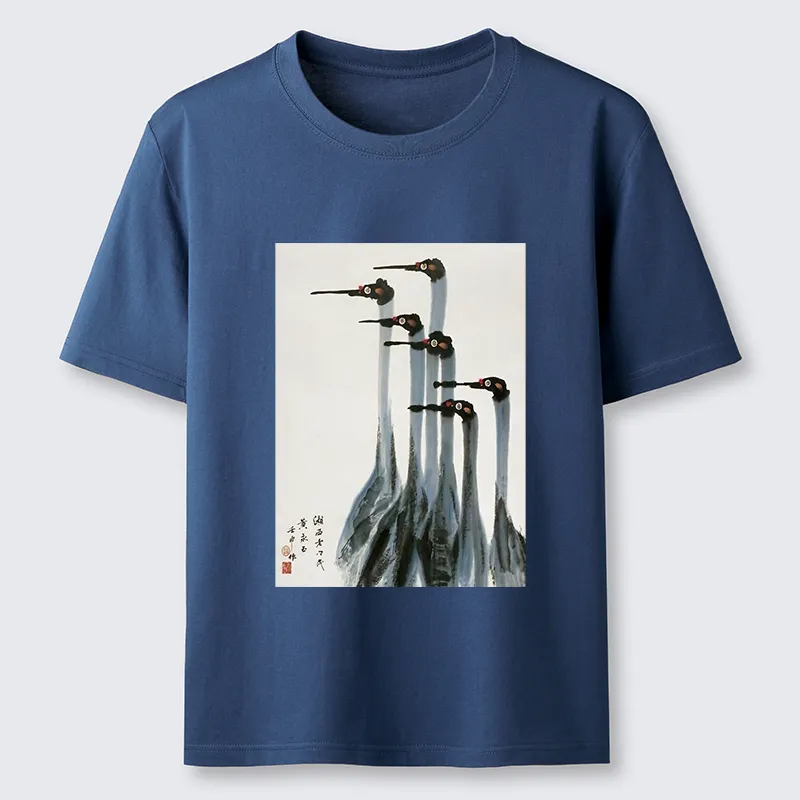 Tokyo-Tiger Retro Crane Painting Classic T-Shirt