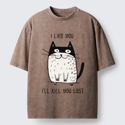 Tokyo-Tiger Cats Both Love And Hate Washed T-Shirt