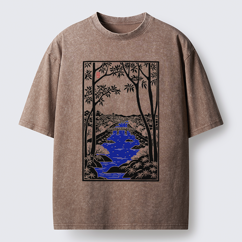 Tokyo-Tiger Meguro Region Of Japan Washed T-Shirt