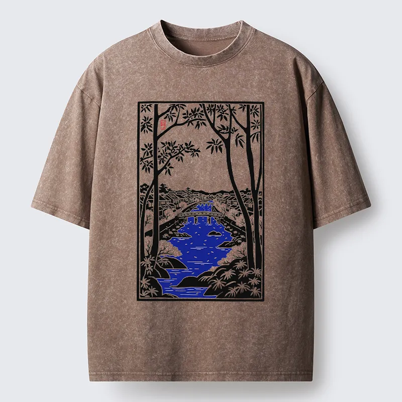 Tokyo-Tiger Meguro Region Of Japan Washed T-Shirt