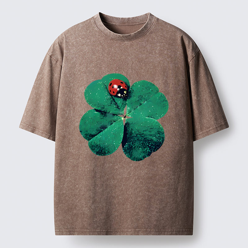 Tokyo-Tiger Ladybug And Lucky Clover Washed T-Shirt