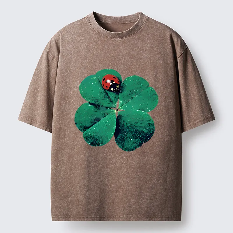 Tokyo-Tiger Ladybug And Lucky Clover Washed T-Shirt