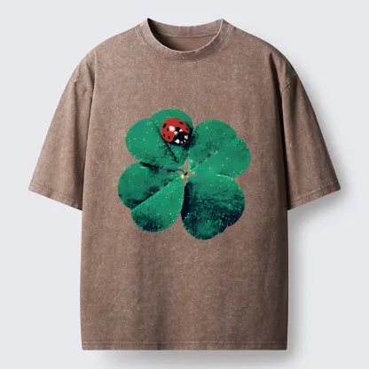 Tokyo-Tiger Ladybug And Lucky Clover Washed T-Shirt