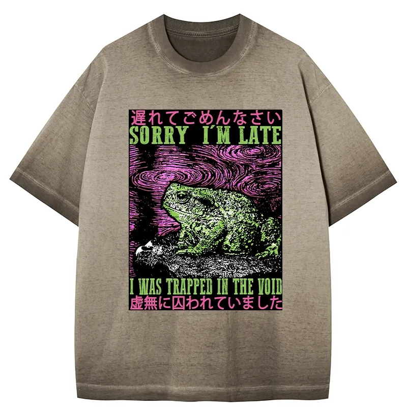 Tokyo-Tiger Frogs Trapped In The Void Gradient Washed T-Shirt