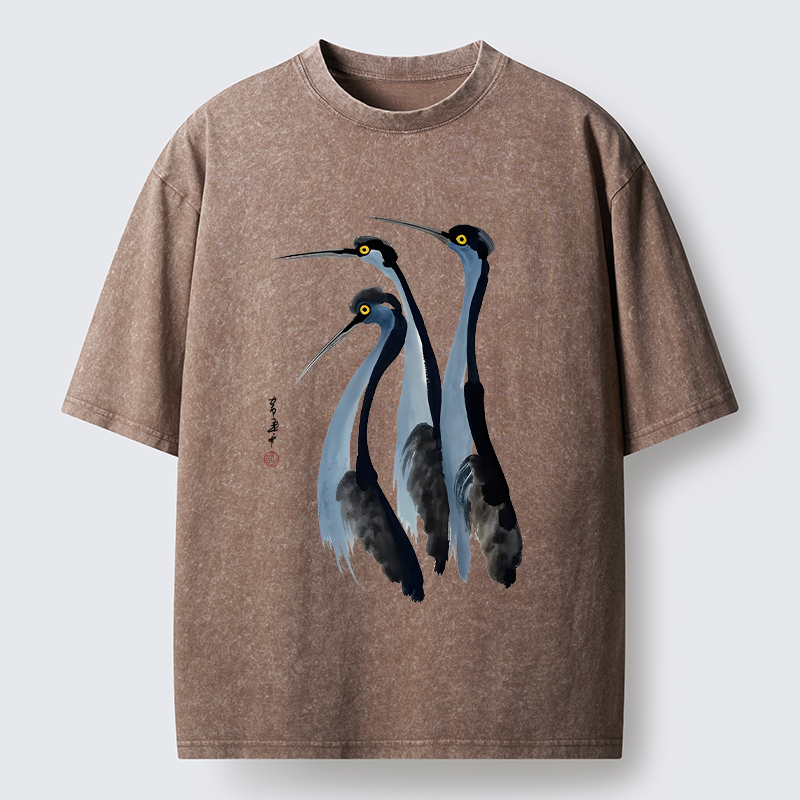 Tokyo-Tiger Blue Crane Washed T-Shirt
