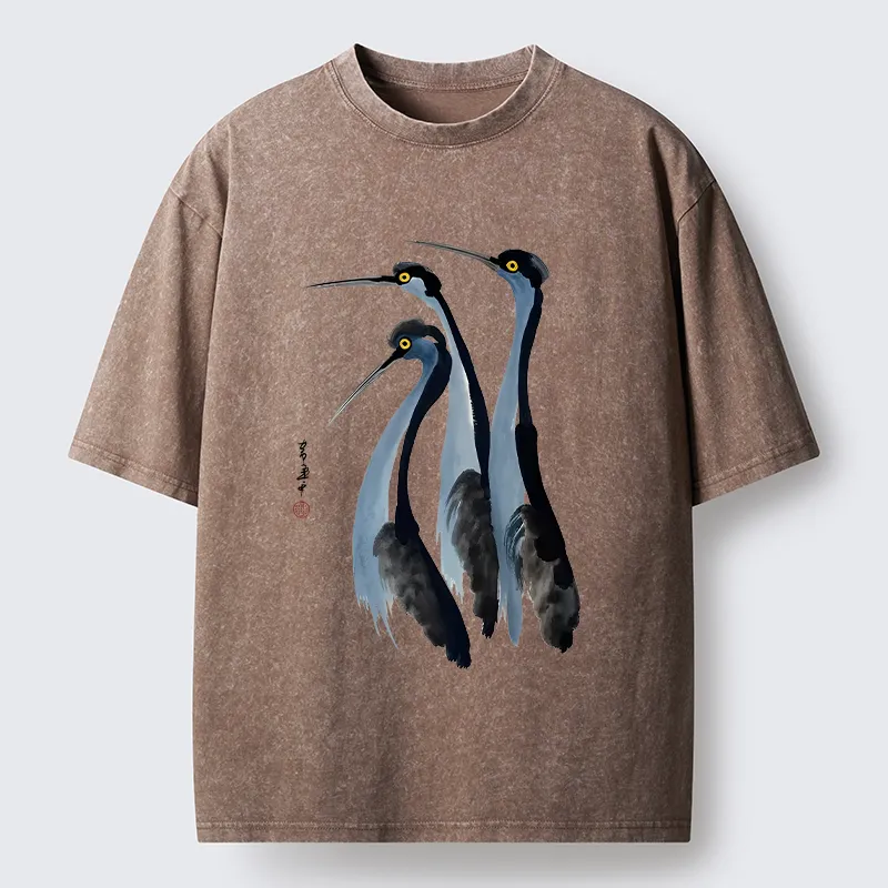 Tokyo-Tiger Blue Crane Washed T-Shirt